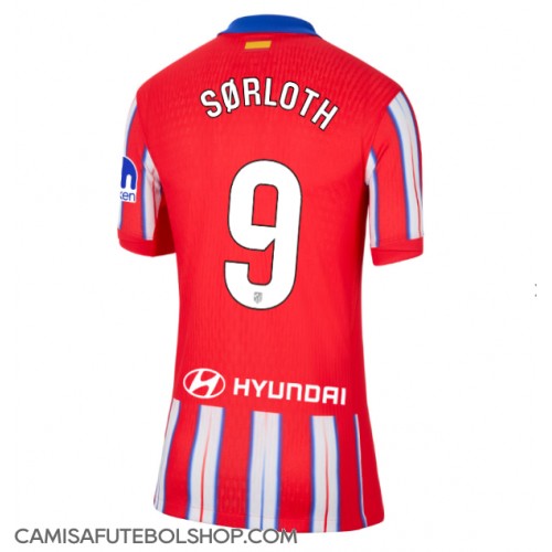 Camisa de time de futebol Atletico Madrid Alexander Sorloth #9 Replicas 1º Equipamento Feminina 2024-25 Manga Curta